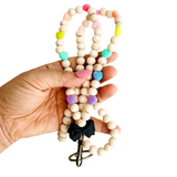Wood & Silicone Bead Lanyard