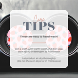 Checkered Tan Florals Car Coasters Set