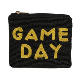 GAME DAY Black & Yellow - Beaded Coin Purse