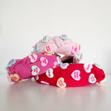 Colorful Conversation Heart Knot Headband - Red