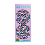 Black Floral Car Coasters Set