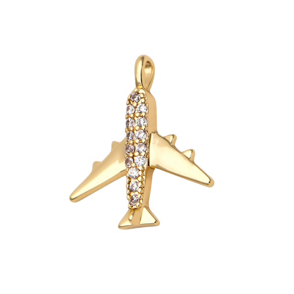 Airplane Rhinestone Charm