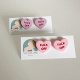 SOUR F*** OFF Heart Stud - Pink or Purple