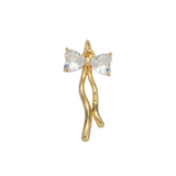 Bow Cubic Zirconia Ribbon Charm