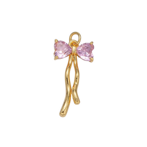 Bow Cubic Zirconia Ribbon Charm