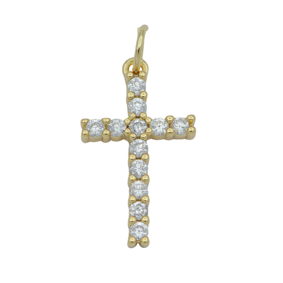 Cubic Zirconia Cross Charm