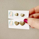 Mommy & Me Heart Studs (2 Pairs) - Gold or Rose Gold