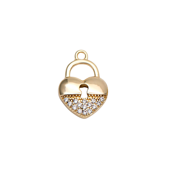 Heart Locket Rhinestone Charm