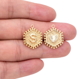 Letter Initial Charm - Hexagon