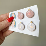 Snow Ornament - Iridescent White or Shimmery Pink