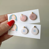 Snow Ornament - Iridescent White or Shimmery Pink