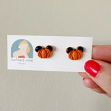 Pumpkin with Mouse Ears Stud - Black or Gold Ears