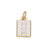 MOM White Rectangle Charm