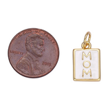 MOM White Rectangle Charm