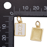 MOM White Rectangle Charm