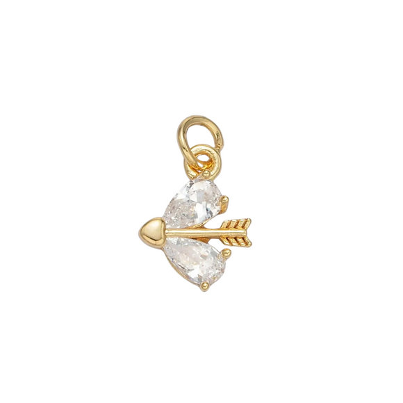 Mini Arrow Cubic Zirconia Charm