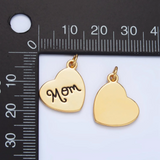 MOM Cursive Heart Charm