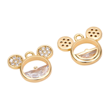 Mouse Ears Semi-Circle Cubic Zirconia Charm