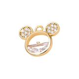Mouse Ears Semi-Circle Cubic Zirconia Charm