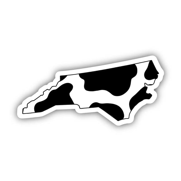 Decal - North Carolina in Cow Print