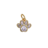 Paw Print Cubic Zirconia Charm