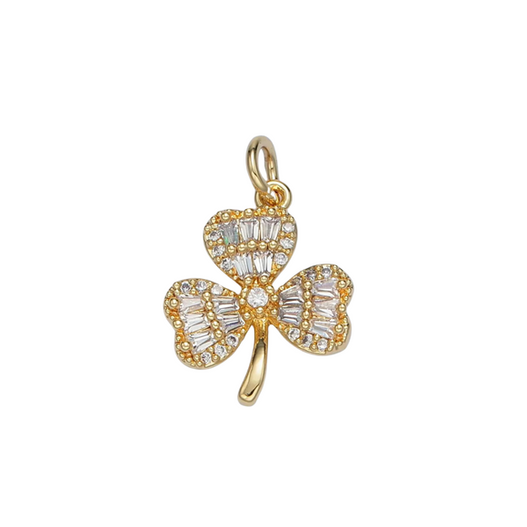 Shamrock Cubic Zirconia Charm