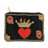 Queen of Hearts - Beaded Coin Purse