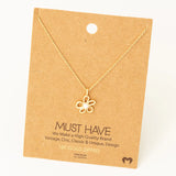 Flower Cutout with Opal Center Necklace