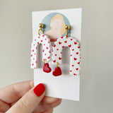 Red & White Hearts - Arch with Dangle