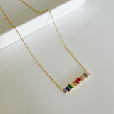 Colorful Rainbow Rhinestone Necklace