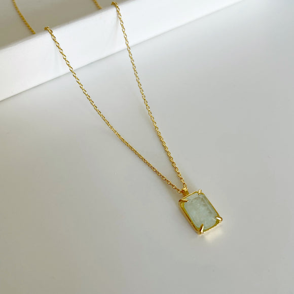 Mint Green Rectangle Necklace