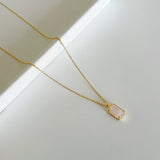Pink Rectangle Necklace