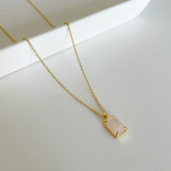 Pink Rectangle Necklace