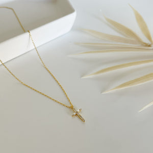 Cross with Rhinestones Necklace