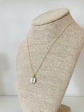White Howlite Semi Precious Stone with Gold Bar Necklace