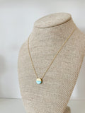 Half & Half Semi Precious Stone Necklace - Turquoise