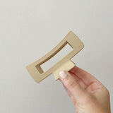 Beige - Large Rectangle Hair Claw