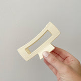 Cream - Large Rectangle Hair Claw