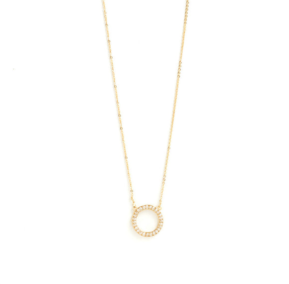 Tan Shimmery Circle Necklace