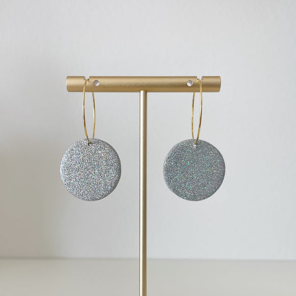 Holographic Silver Glitter - Hoop