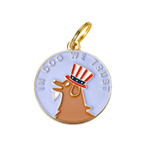 "In Dogs We Trust" Patriotic USA - Pet ID Tag