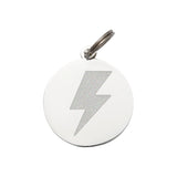 Lightning Bolt - Silver & White Glitter - Pet ID Tag