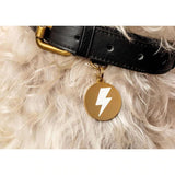Lightning Bolt - Gold & Black Glitter - Pet ID Tag